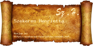 Szekeres Henrietta névjegykártya